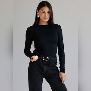 Re Ona Black Signature Long Sleeve Top - Size S